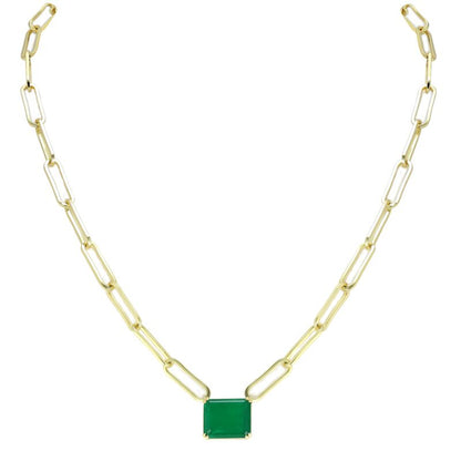 JADE - Solitaire Paperclip Necklace