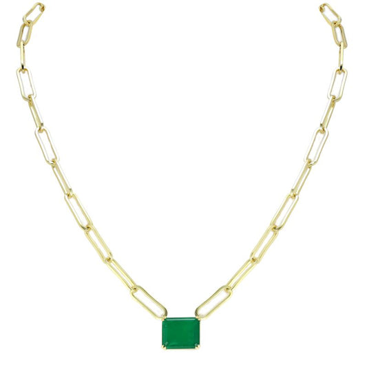 JADE - Solitaire Paperclip Necklace