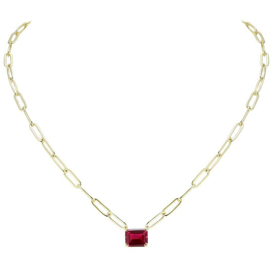 SCARLETT - Petite Solitaire Paperclip Necklace