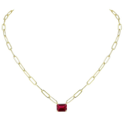 SCARLETT - Petite Solitaire Paperclip Necklace