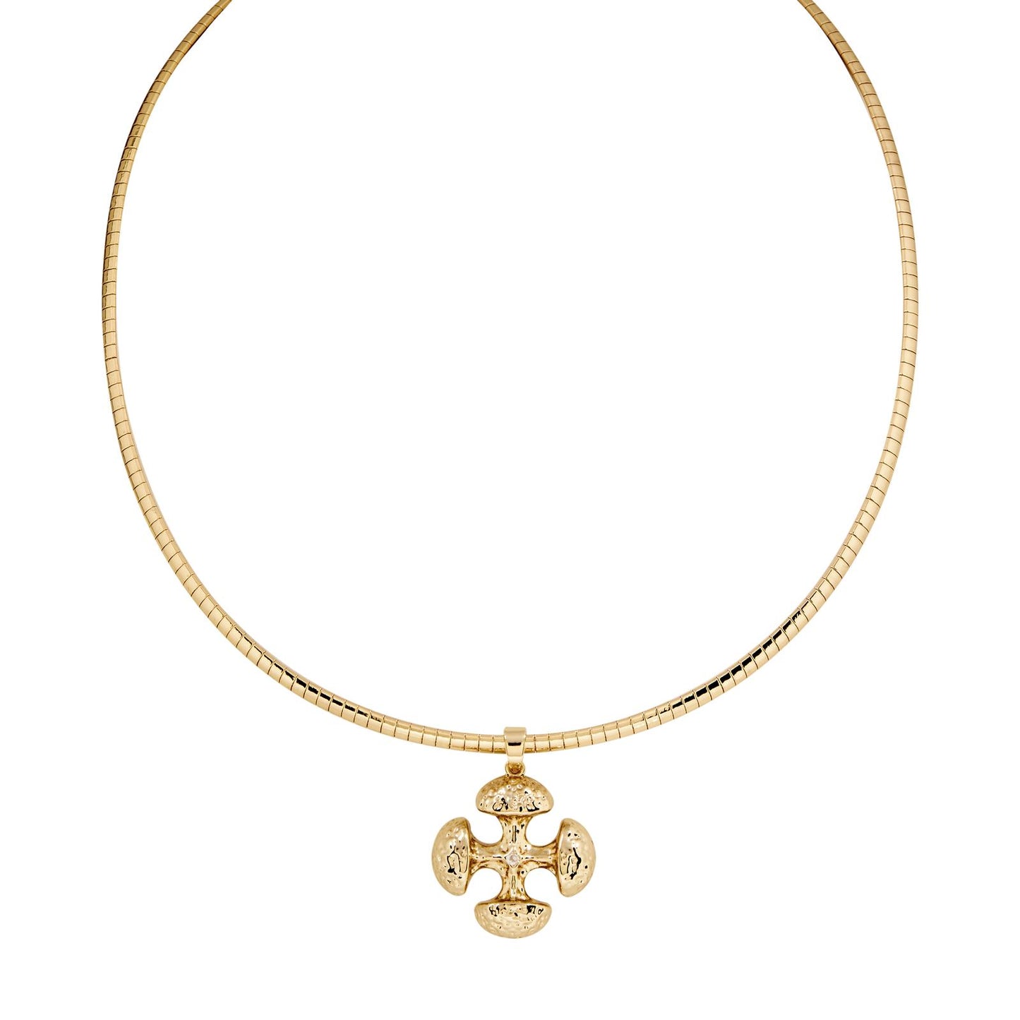 ANGELA – Hammered Cross Necklace