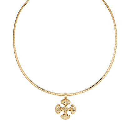 ANGELA – Hammered Cross Necklace