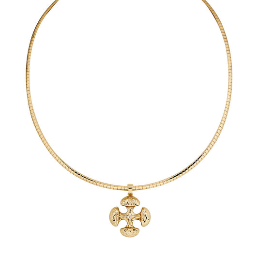 ANGELA – Hammered Cross Necklace