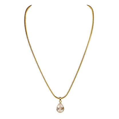 GEORGINA – Bezel Set Pear Necklace