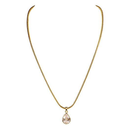 GEORGINA – Bezel Set Pear Necklace
