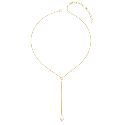 AVA – Dainty Freshwater Pearl Drop Lariat Necklace