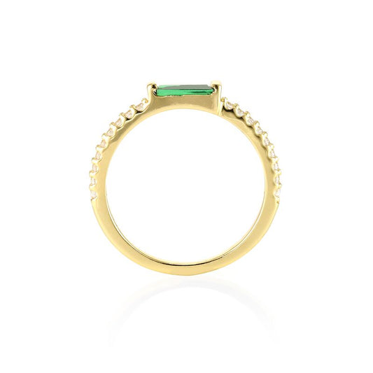 ZOE - Tapered Baguette Pave Ring