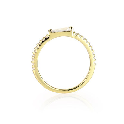 ZOE - Tapered Baguette Pave Ring