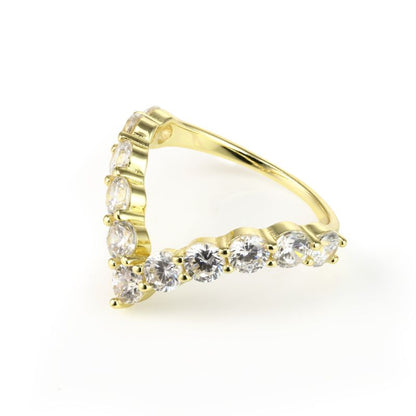 CHERI - V Shaped Bezel Set Ring (SPECIAL)