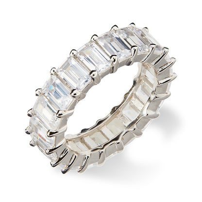 AMBER - Emerald Cut Eternity Band