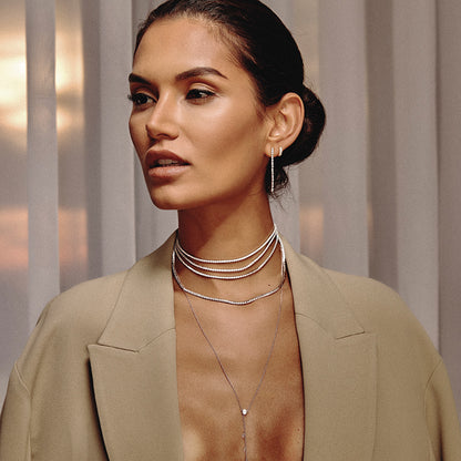 HAILEY - Round Cut Tennis Necklace