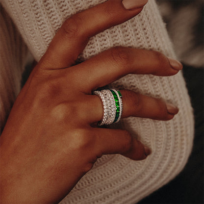 AMBER - Emerald Cut Eternity Band