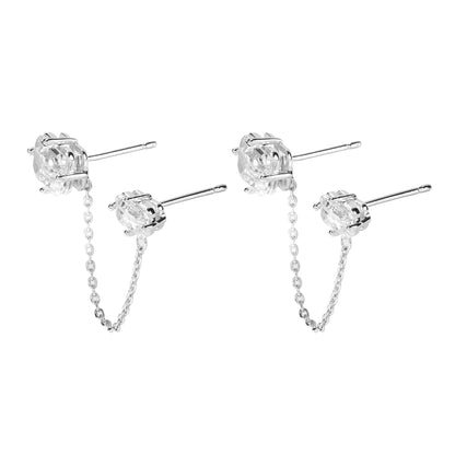 LORENA – Dual Stud Chain Earrings