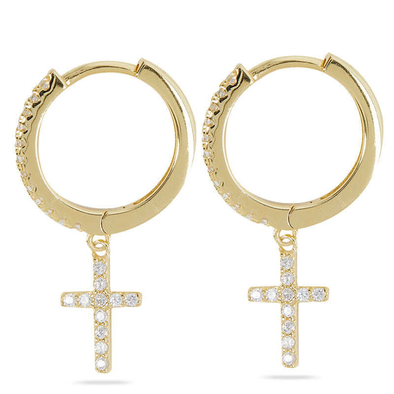 BRANDI - 十字架開合式圈形耳環