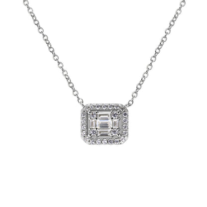KEEGAN - Illusion Halo Baguette Necklace