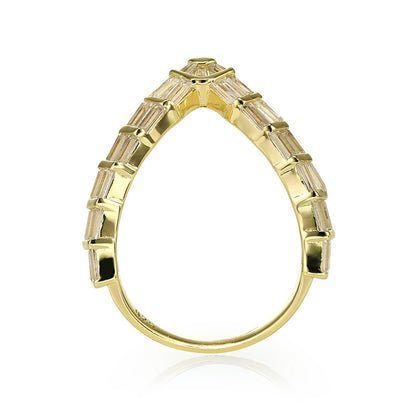 GAIA - V Shaped Baguette Ring