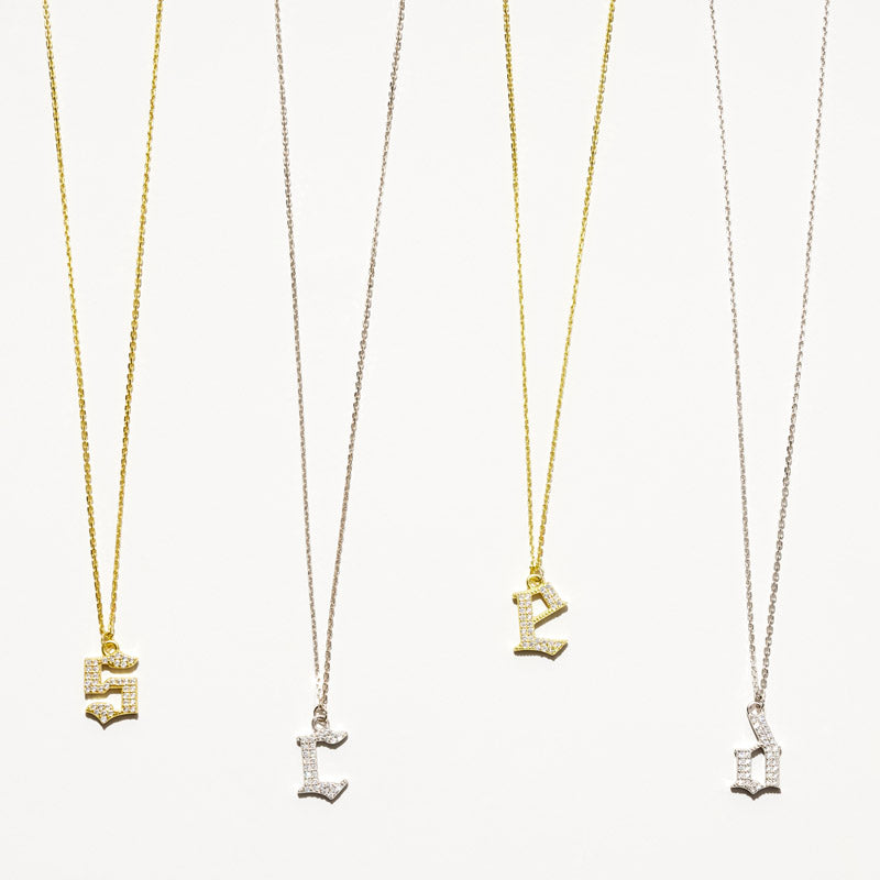 INITIAL – Gothic Letter Necklace