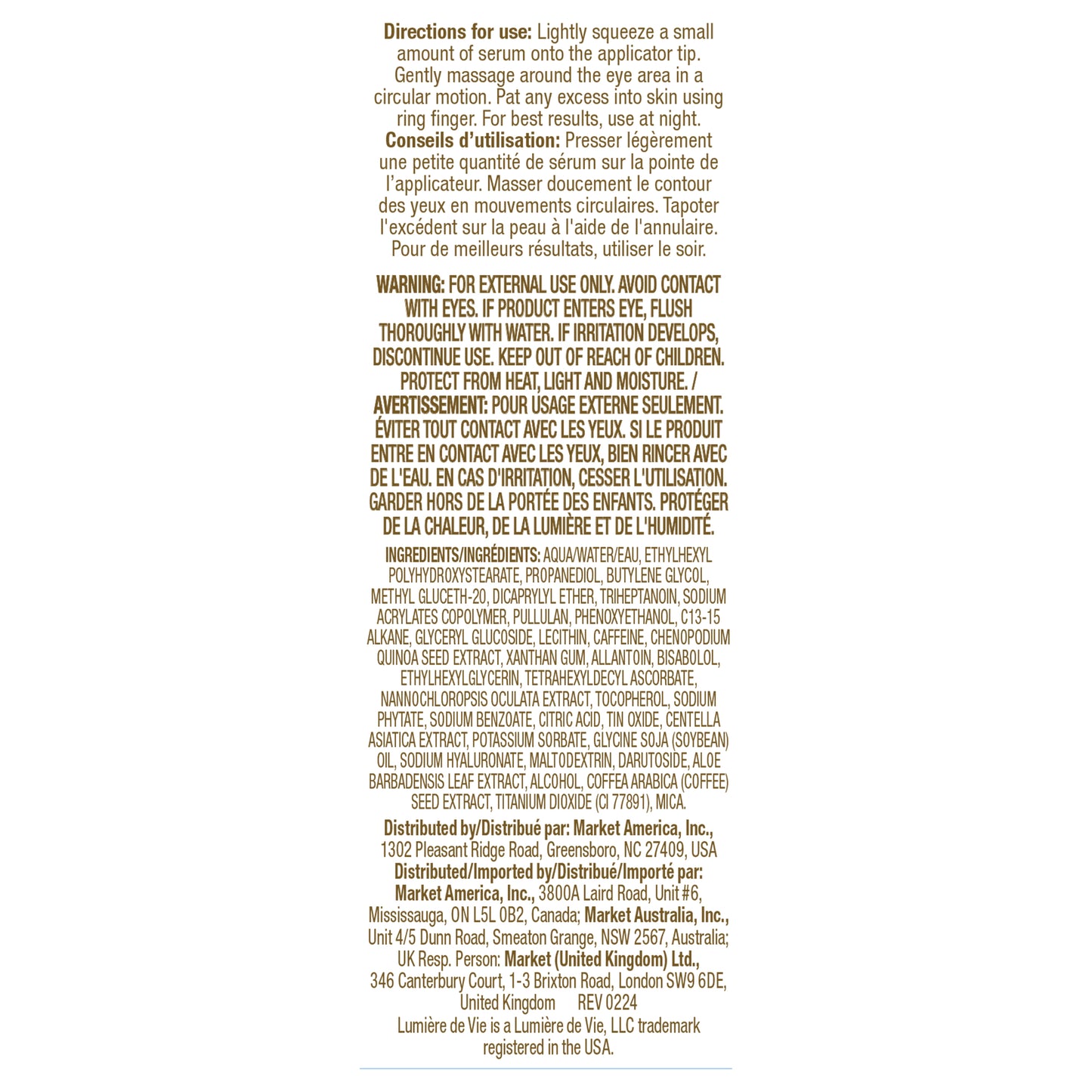 Lumière de Vie® P.M. Eye Lift (Eye Serum) Expiration Special (Exp. 03.05.2026)