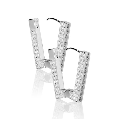 RUE – Pavé Rectangle Hoop EarRing (SPECIAL)
