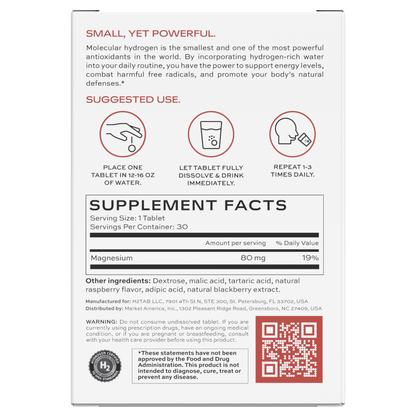 H2TAB Molecular Hydrogen Tablets