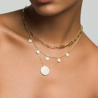 KAMILA - Pave Coin Pendant