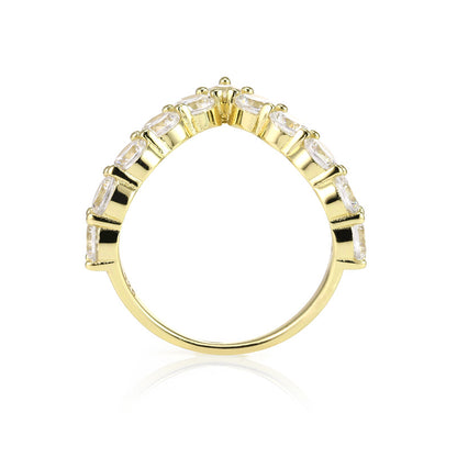 CHERI - V Shaped Bezel Set Ring (SPECIAL)