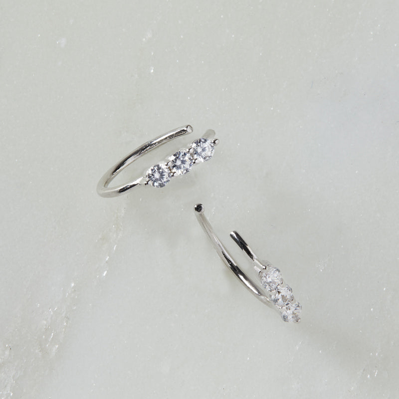 ZARA - 三鑽耳骨夾