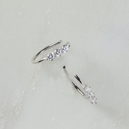 ZARA - 三鑽耳骨夾